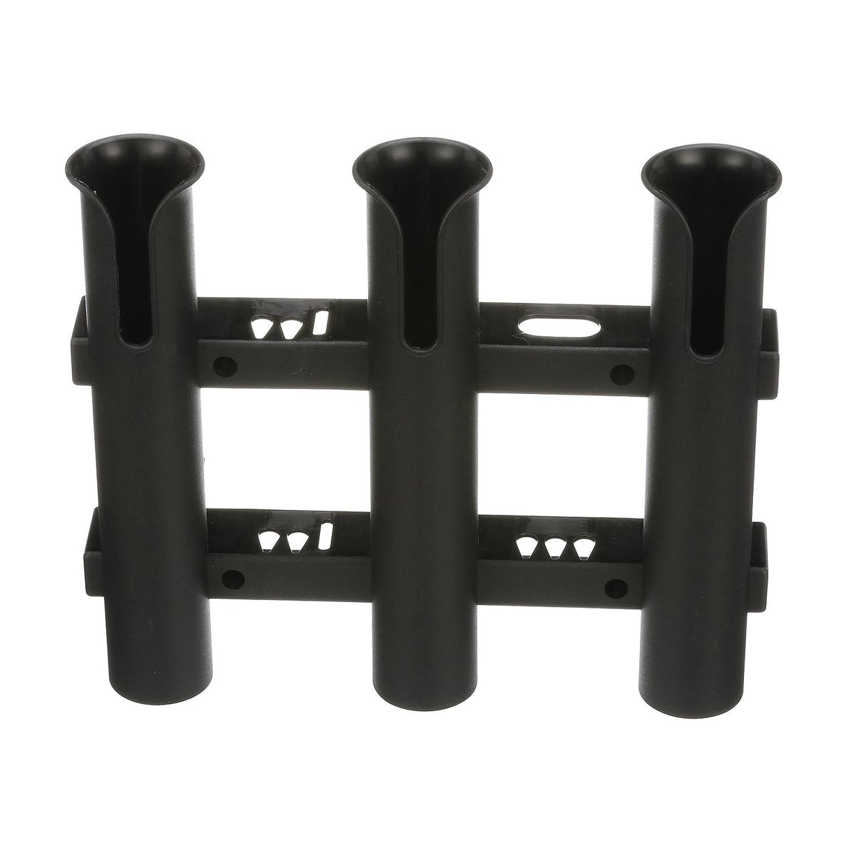 Seachoice Fishing 3-Rod Storage Rack, Holds 3 Fishing Rods with Slots for Knives and Pliers, Black