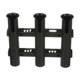 Seachoice Fishing 3-Rod Storage Rack, Holds 3 Fishing Rods with Slots for Knives and Pliers, Black
