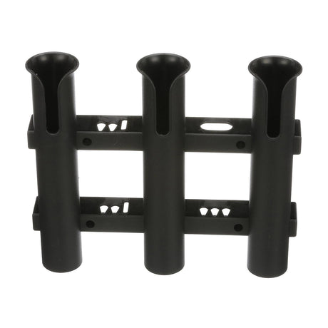 Seachoice Fishing 3-Rod Storage Rack, Holds 3 Fishing Rods with Slots for Knives and Pliers, Black