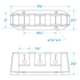 Seachoice 89501 3-Rod Storage Holder, Black, ABS Plastic
