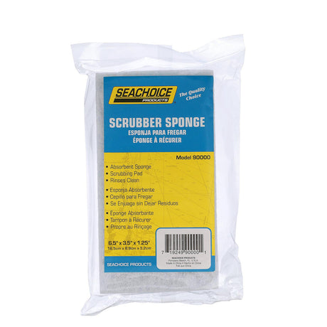 Seachoice Scrubber Sponge, Dual Purpose Light Scrubbing and Cleaning, 6-1/2 in. X 3-1/2 in. X 1-1/4 in.