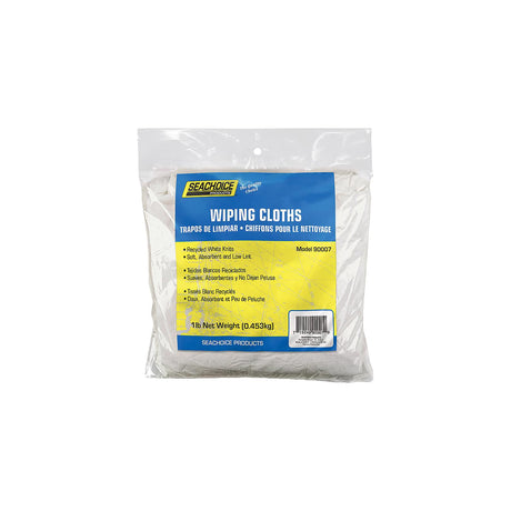 Seachoice Recycled White Knit Wiping Cloths, Low-Lint, 1 Lb. Box