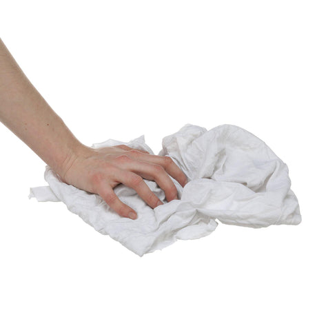 Seachoice Recycled White Knit Wiping Cloths, Low-Lint, 1 Lb. Box