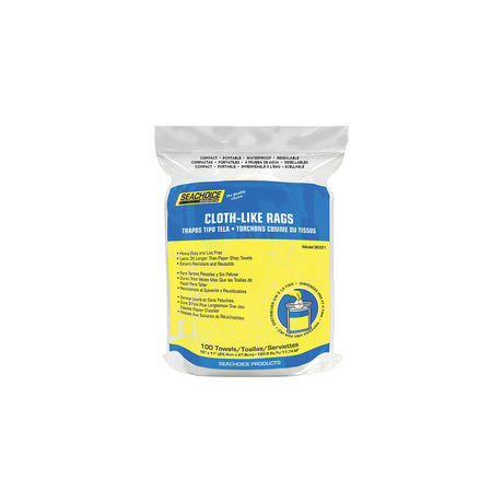 Seachoice Cloth-Like Rags for Heavy Duty Clean Up, 10 in. X 11 in., Bag of 100