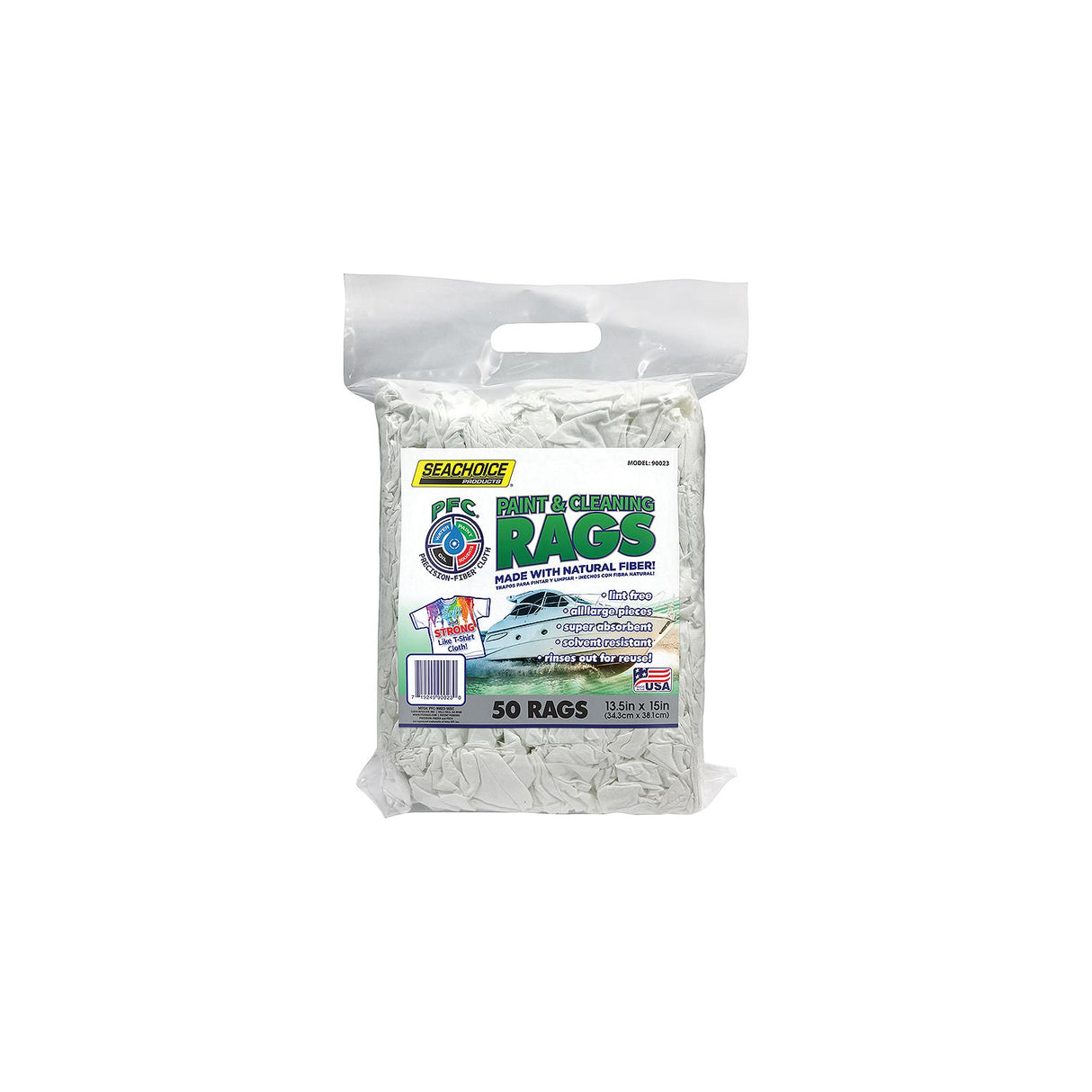 Seachoice Lint-Free Paint and Cleaning Rags, 13-1/2 In. X 15 In., Bag of 50