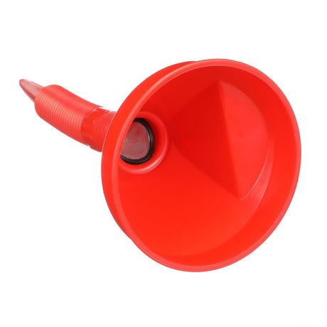 Seachoice 2 Piece Red Funnel with Filter, 5.5 in., Flexible Strainer