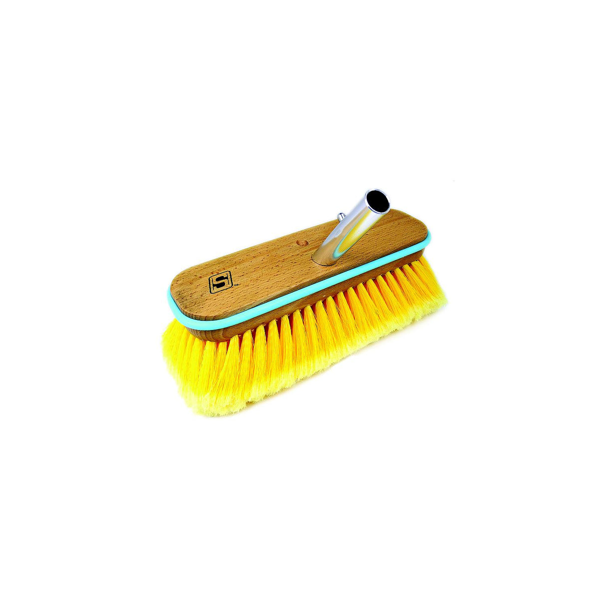 Seachoice 90463 Deck Brush with Bumper - Wood, Size: 10", Soft (Yellow Poly)