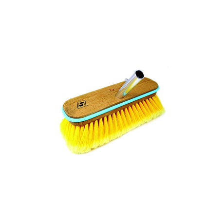 Seachoice 90463 Deck Brush with Bumper - Wood, Size: 10", Soft (Yellow Poly)