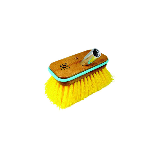 Seachoice 90481 Deck Brush with Bumper and Threaded Adapter, Size: 6", Medium