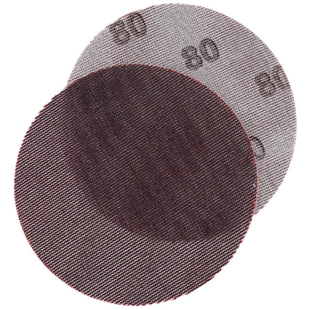Seachoice 91918 Dust Free Aluminum Oxide Mesh Hook & Loop Discs - Closed Coat, Grade 80, Brown, 25/pk