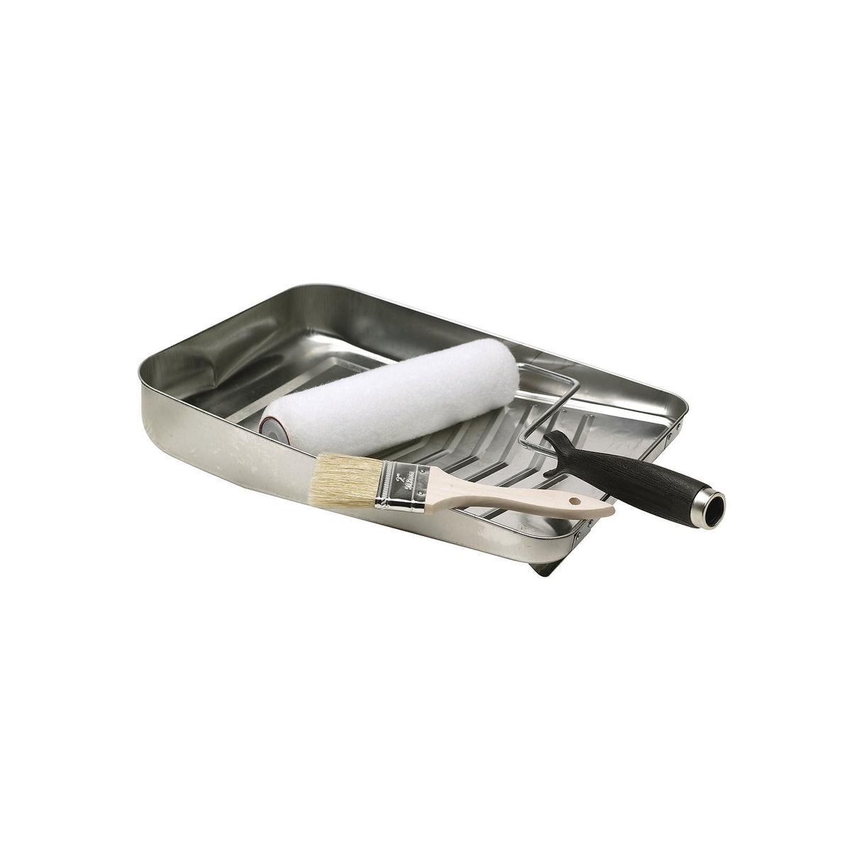 Seachoice 4-Piece Metal Paint Kit, 9 in. Wire Frame, 2 in. Double Wide Chip Brush, 9 in. Roller, Paint Tray