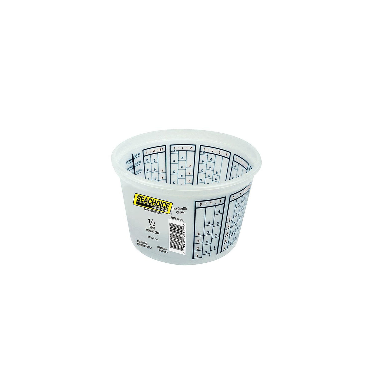 Seachoice 93440 Paint Mix Container, 1/2 Pint