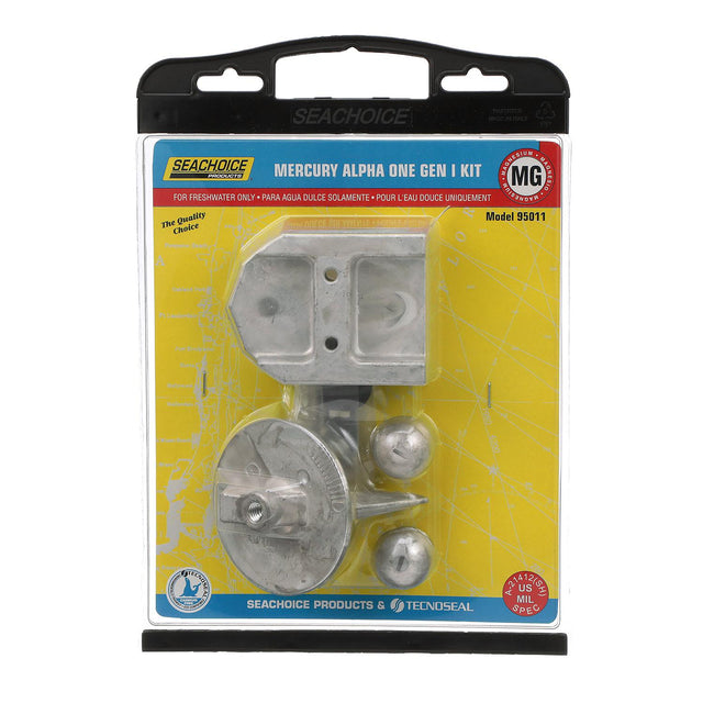 Seachoice 95011 Anode Kit, Mercruiser Alpha One (1984-1990), Magnesium, Fresh Water Use, Cadmium-Free, Environmentally Friendly