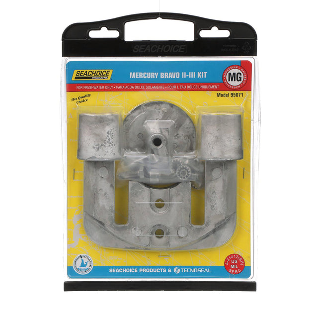 Seachoice 95071 Anode Kit, Mercruiser Bravo II(1989-Present)/III (1989-2003), Magnesium Fresh Water Use, Cadmium-Free, Environmentally Friendly