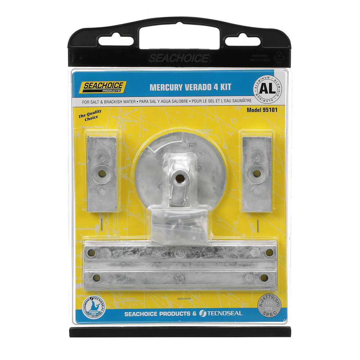Seachoice 95101 Anode Kit, Mercury Verado 4-Cylinder, Aluminum