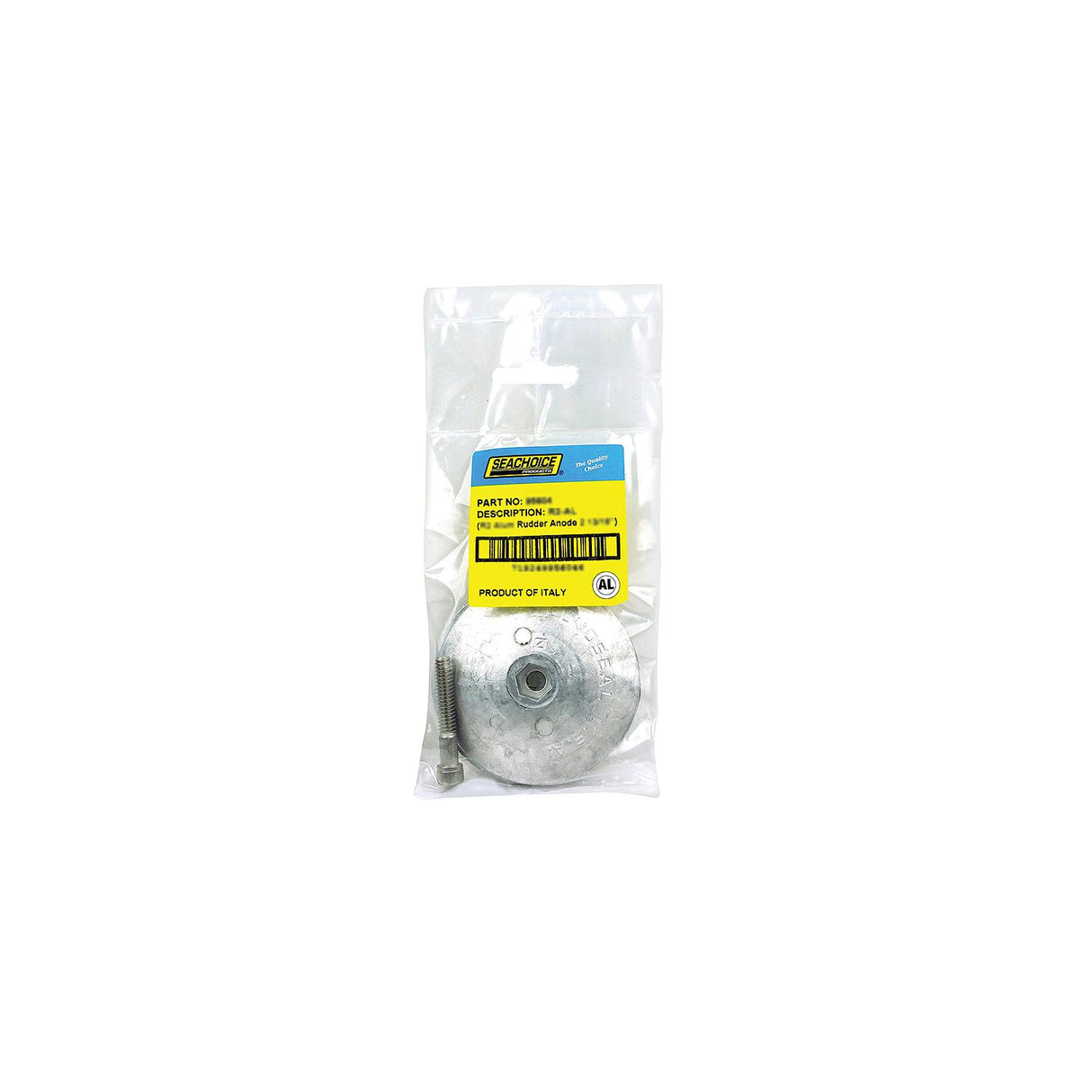 Seachoice 95607 Rudder & Trim Tab Anode w/Allen Screw, Aluminum, Model R3, Size 3-3/4" dia. x 1/2"