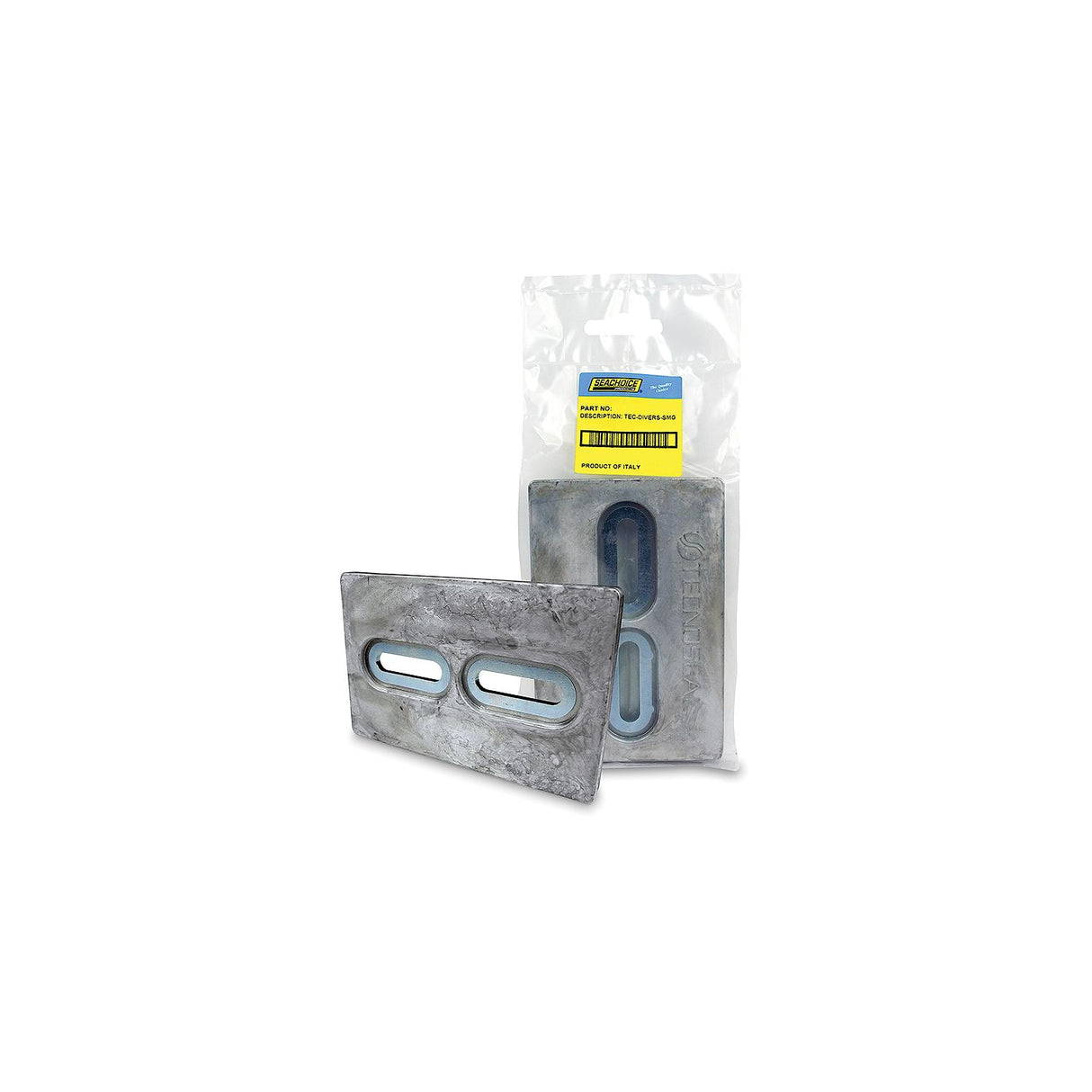 Seachoice Hull Plate Anode, Aluminum, 12 in. X 5 in. X 1/2 in.