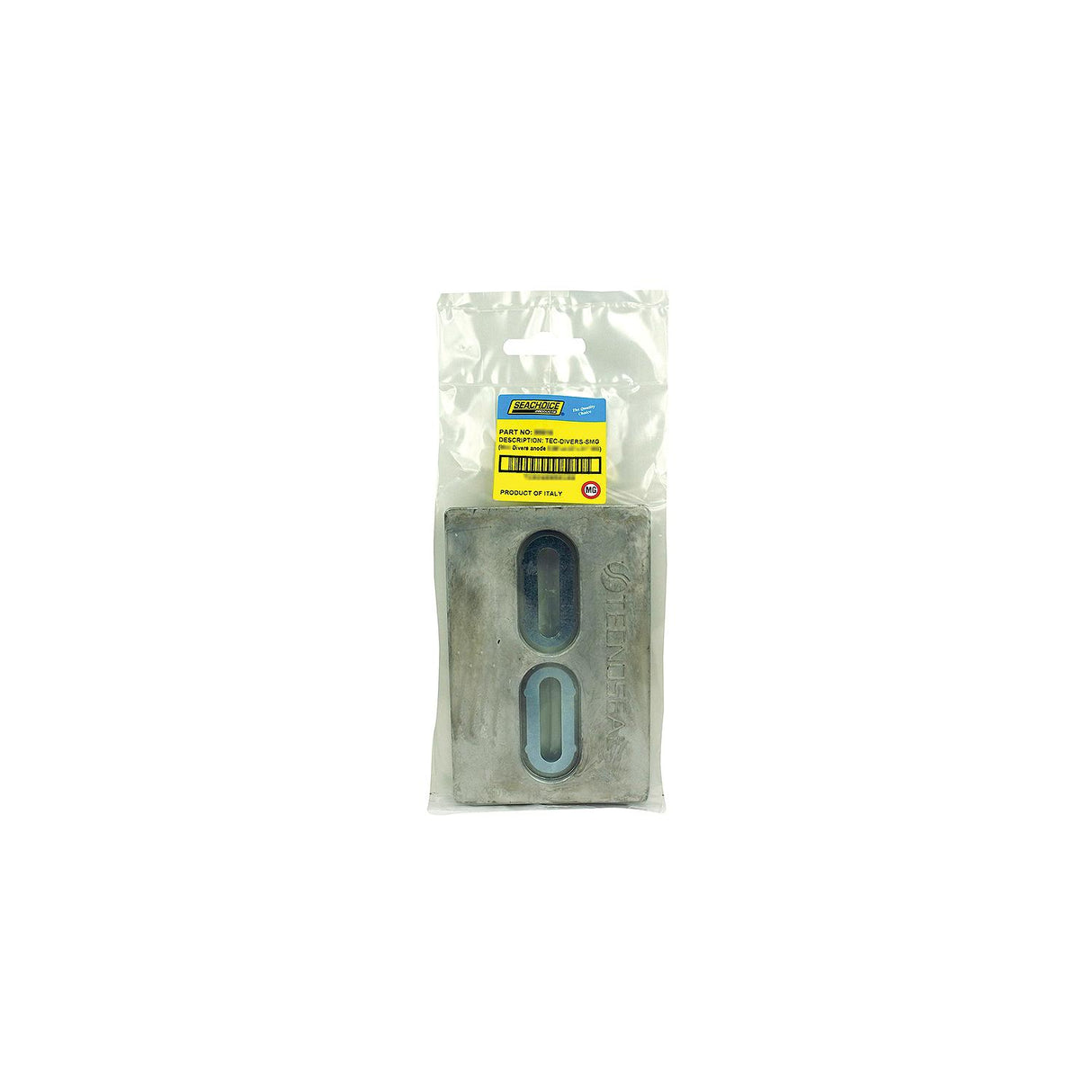 Seachoice Hull Plate Anode, Magnesium, Fresh Water Use, 6 in. X 4 in. X 1/2 in.