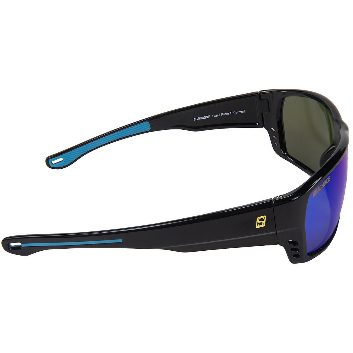 Seachoice 98800 "Reef Rider" Polarized Sunglasses, Frame: Shiny Black, Lens: Blue Mirror