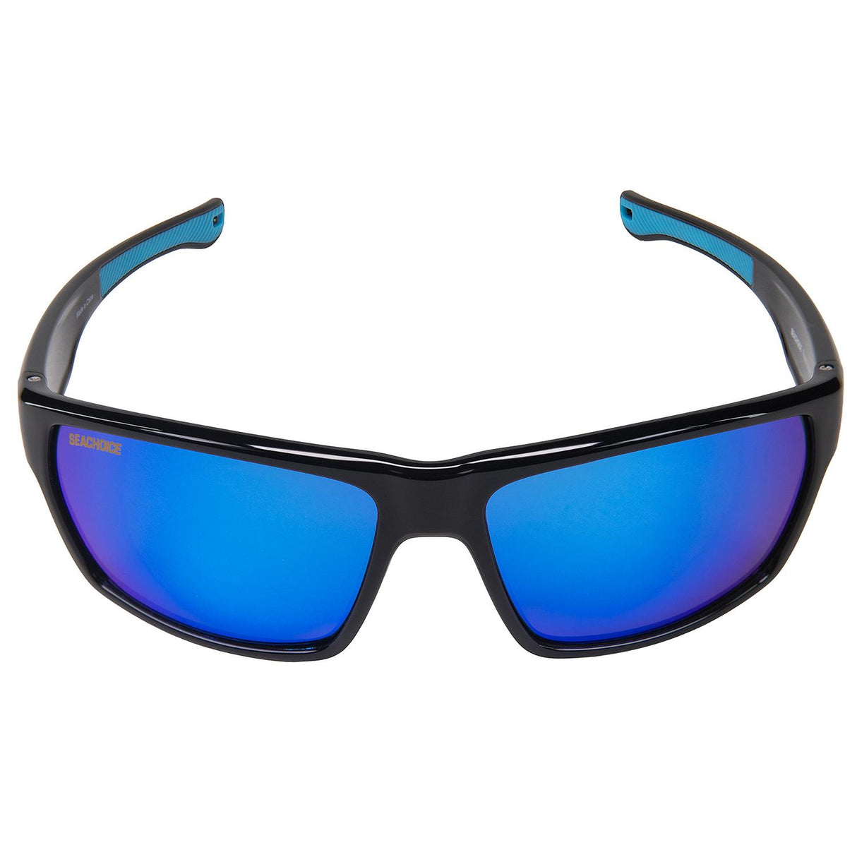 Seachoice 98800 "Reef Rider" Polarized Sunglasses, Frame: Shiny Black, Lens: Blue Mirror
