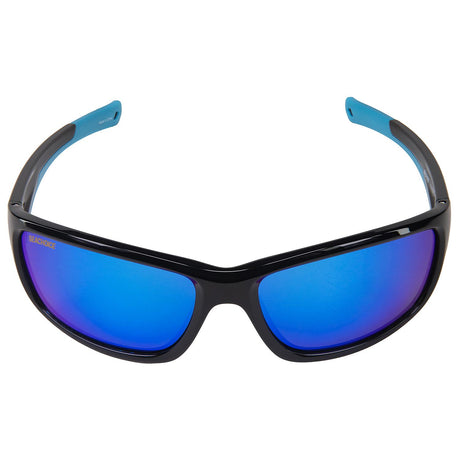 Seachoice 98803 "Voyager" Polarized Sunglasses, Frame: Shiny Black, Lens: Blue Mirror