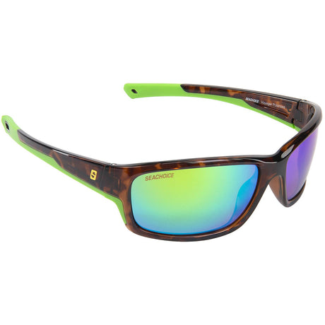 Seachoice 98804 "Voyager" Polarized Sunglasses, Frame: Shiny Tortoise, Lens: Green Mirror