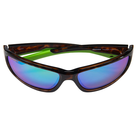 Seachoice 98804 "Voyager" Polarized Sunglasses, Frame: Shiny Tortoise, Lens: Green Mirror