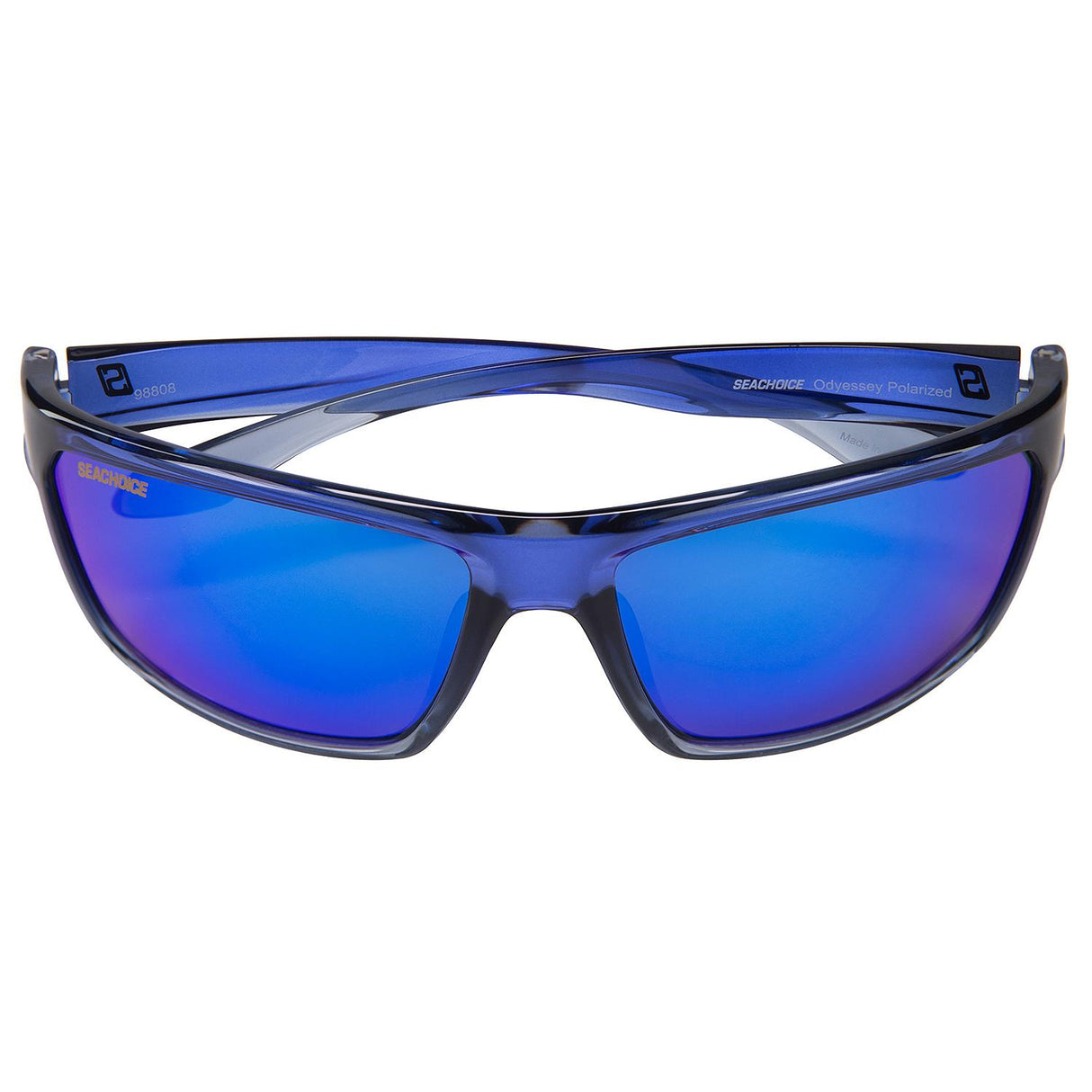 Seachoice 98808 "Odyssey" Polarized Sunglasses, Frame: Shiny Blue Fade, Lens: Blue Mirror