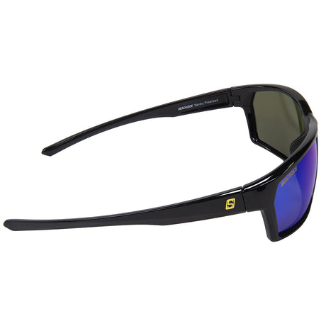 Seachoice 98810 "Sentry" Polarized Sunglasses, Frame: Shiny Black, Lens: Blue Mirror