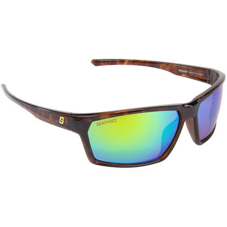 Seachoice 98811 "Sentry" Polarized Sunglasses, Frame: Shiny Tortoise, Lens: Green Mirror