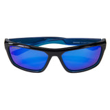 Seachoice 98813 "Navigator" Polarized Sunglasses, Frame: Shiny Black/Black Backspray, Lens: Blue Mirror