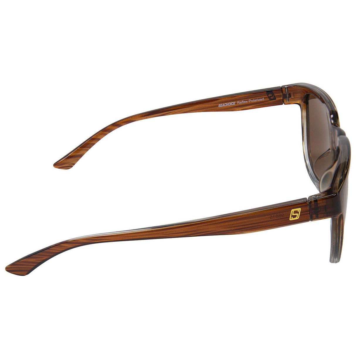 Seachoice 98815 "Reflex" Polarized Sunglasses, Frame: Shiny Woodgrain, Lens: Brown
