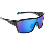 Seachoice 98817 "Nautilus" Polarized Sunglasses, Frame: Shiny Black, Lens: Blue Mirror