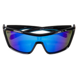 Seachoice 98817 "Nautilus" Polarized Sunglasses, Frame: Shiny Black, Lens: Blue Mirror