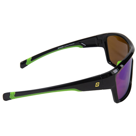 Seachoice 98818 "Nautilus" Polarized Sunglasses, Frame: Shiny Black, Lens: Green Mirror