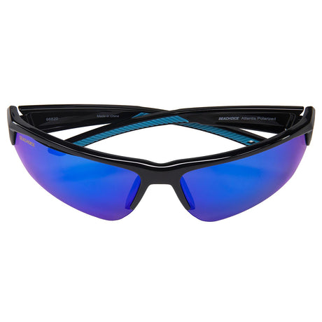 Seachoice 98820 "Atlantis" Polarized Sunglasses, Frame: Shiny Black, Lens: Blue Mirror