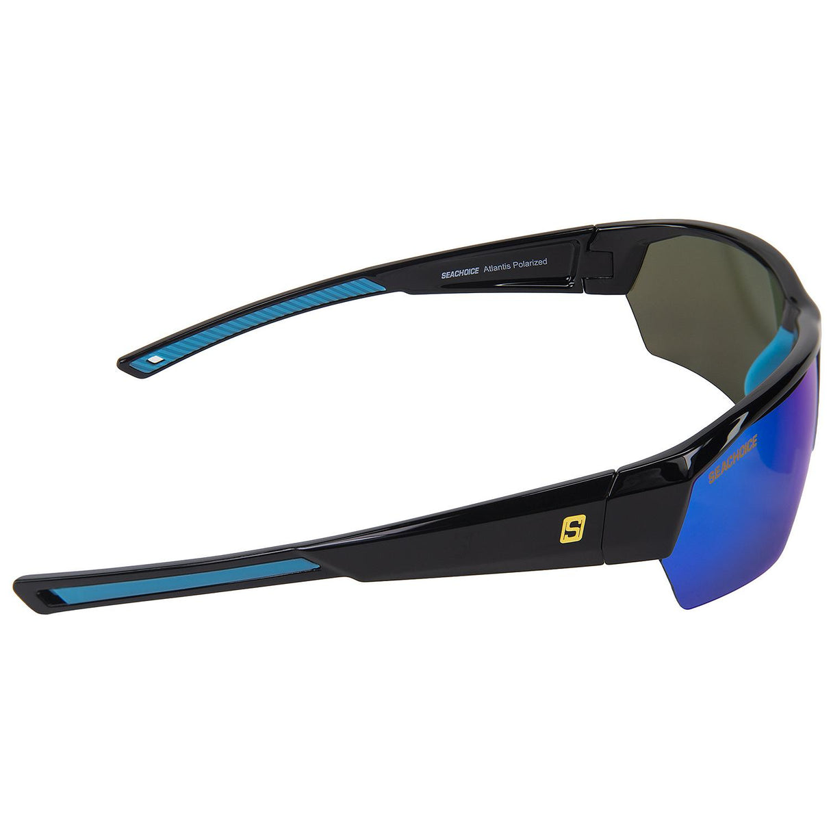 Seachoice 98820 "Atlantis" Polarized Sunglasses, Frame: Shiny Black, Lens: Blue Mirror