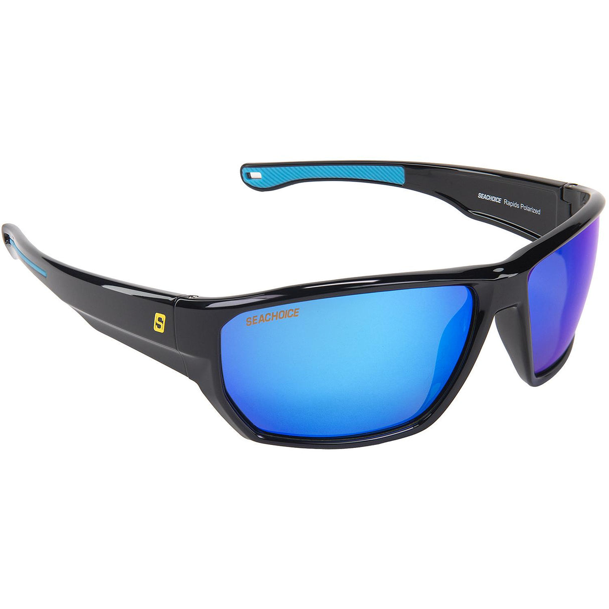 Seachoice 98826 "Rapids" Polarized Sunglasses, Frame: Shiny Black, Lens: Blue Mirror