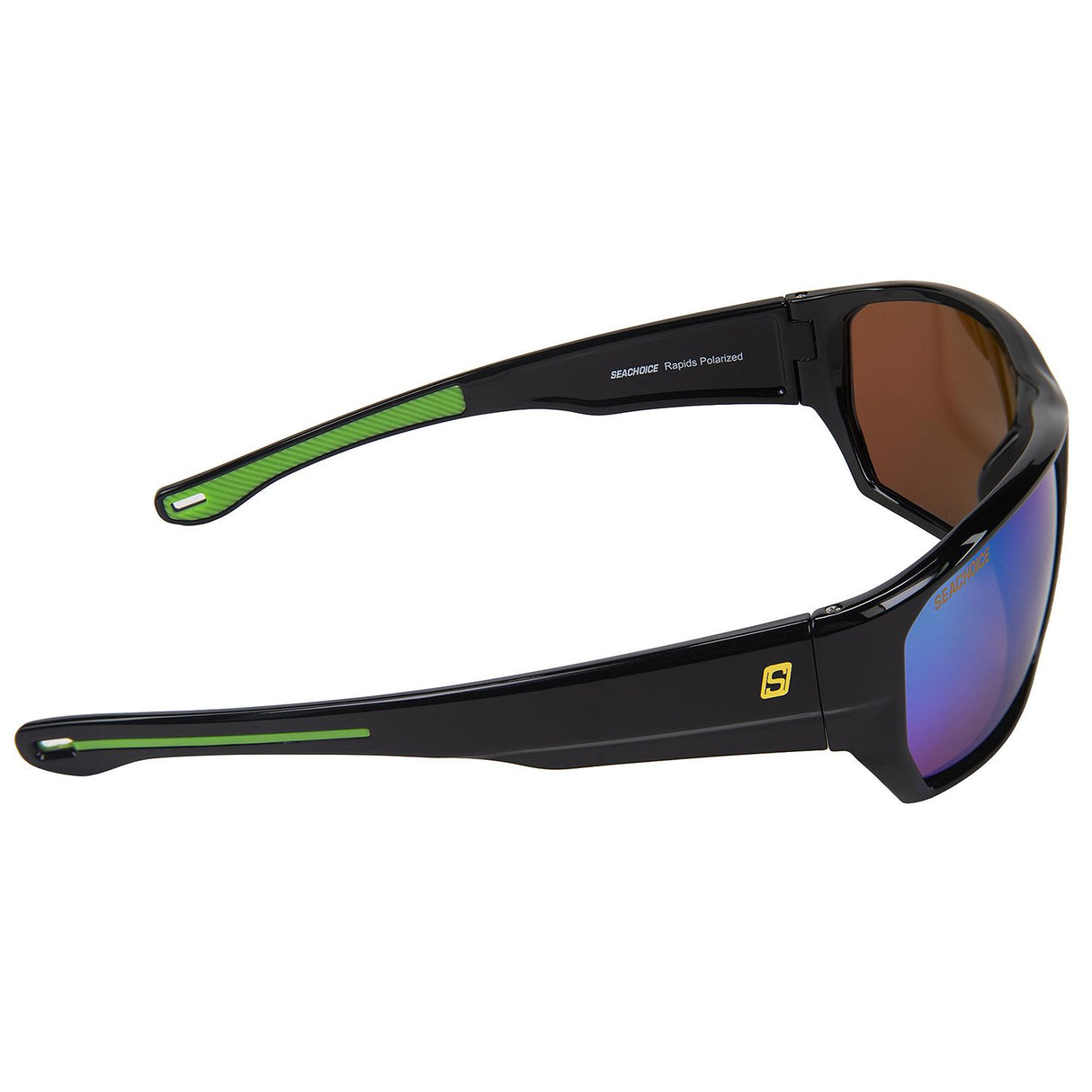 Seachoice 98827 "Rapids" Polarized Sunglasses, Frame: Shiny Black, Lens: Green Mirror