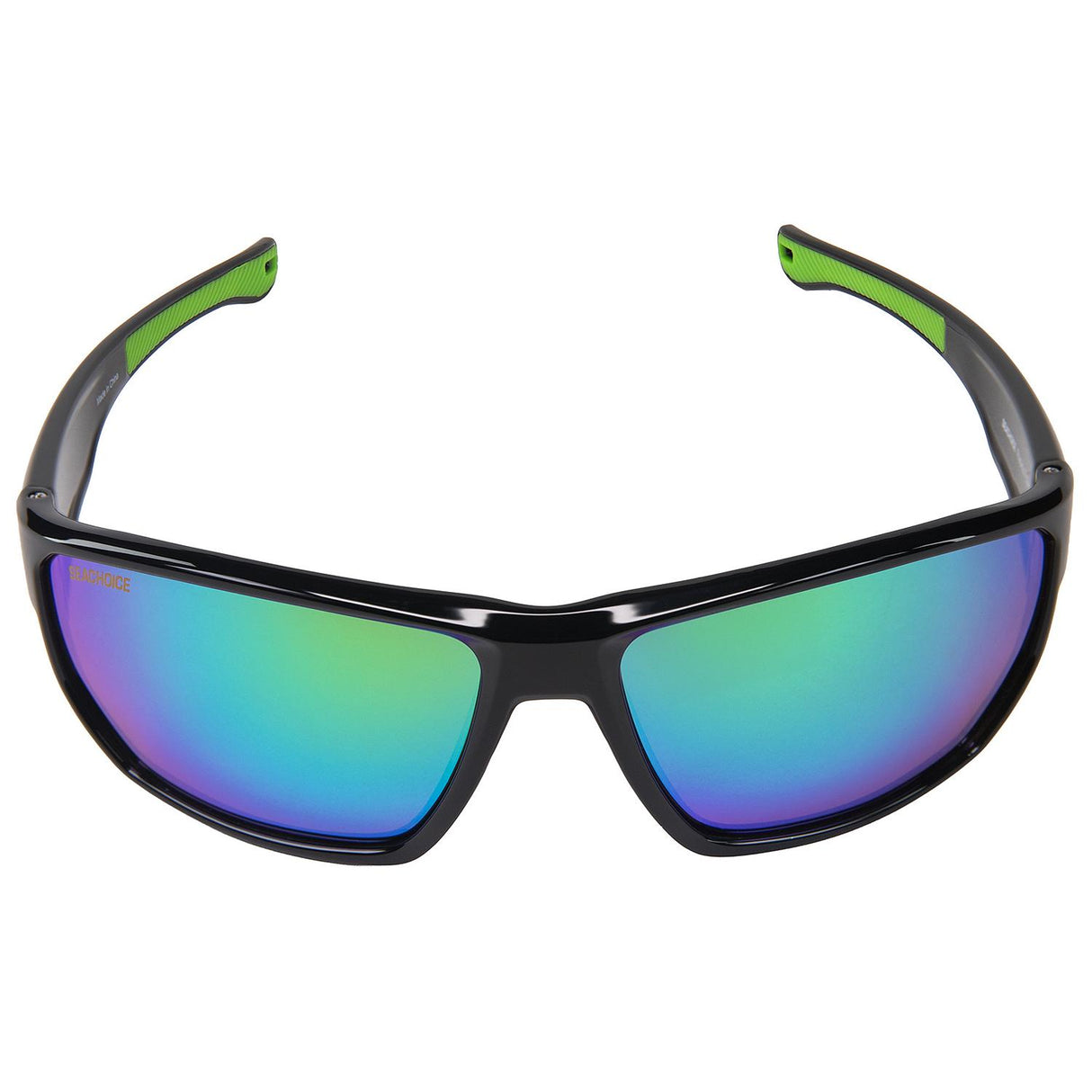 Seachoice 98827 "Rapids" Polarized Sunglasses, Frame: Shiny Black, Lens: Green Mirror