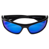Seachoice 98831 "Cascades" Polarized Sunglasses, Frame: Shiny Black, Lens: Blue Mirror