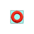 Jim-Buoy Closed Cell Foam U.S.C.G. Approved Life Ring With Rope Molded Into Core