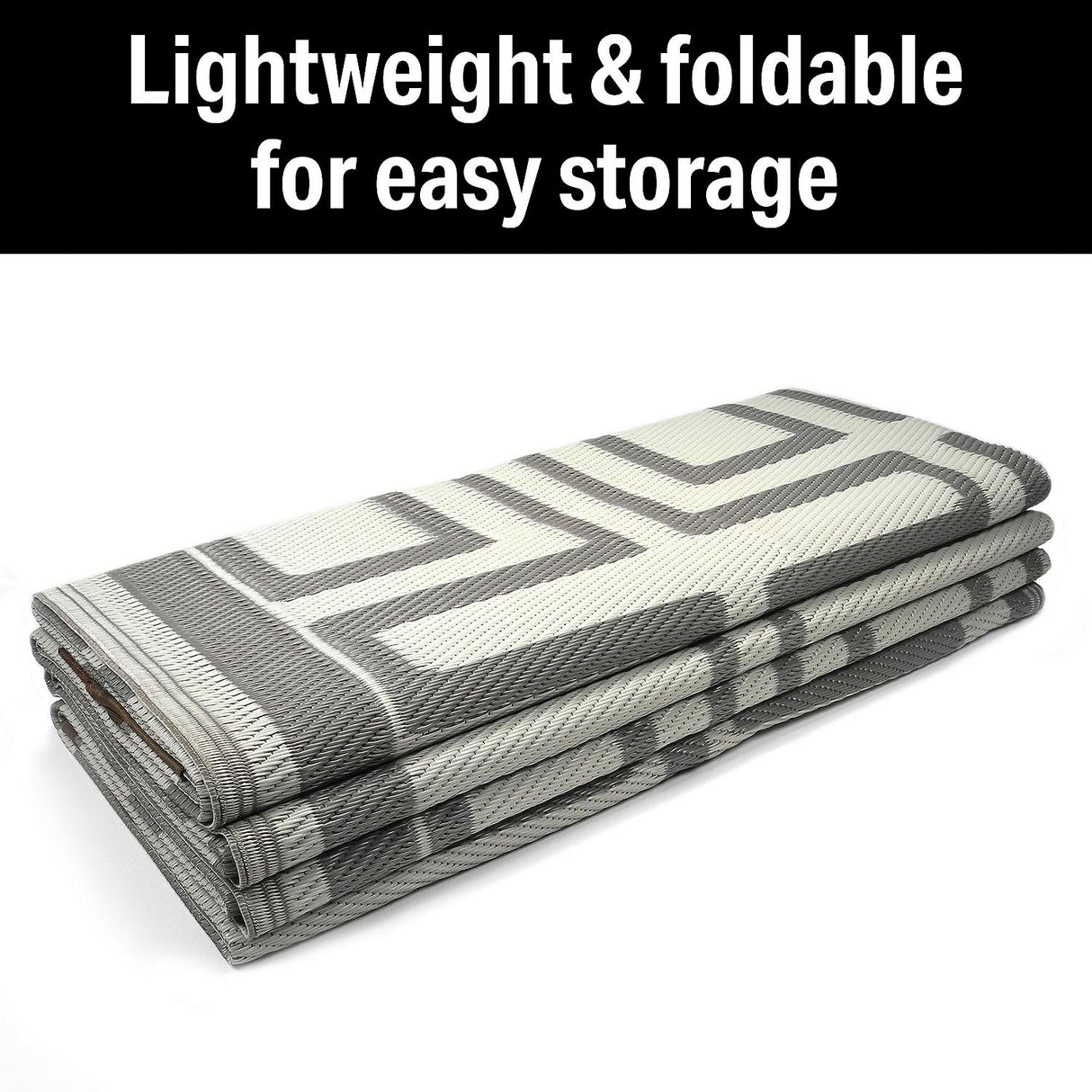 FulTyme RV 6067 Outdoor Patio Mat, Grey/Light Tan, 6' x 9'