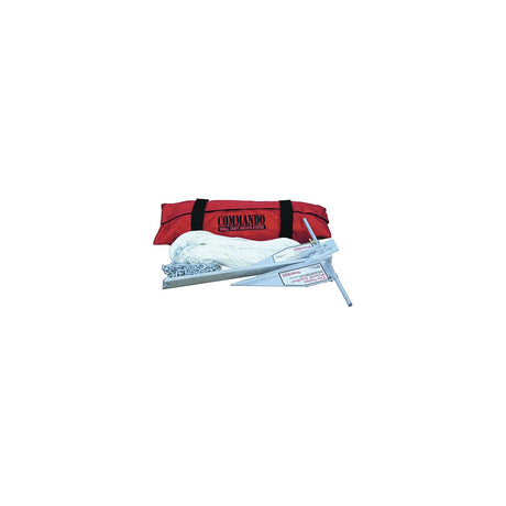 Fortress Commando Small Craft Anchor System For Boats Up to 16' Includes G-5 Anchor, Storage Bag, 3/16" Shackle With 6' of Chain and 1/4" x 150' Double Braided Nylon Rope
