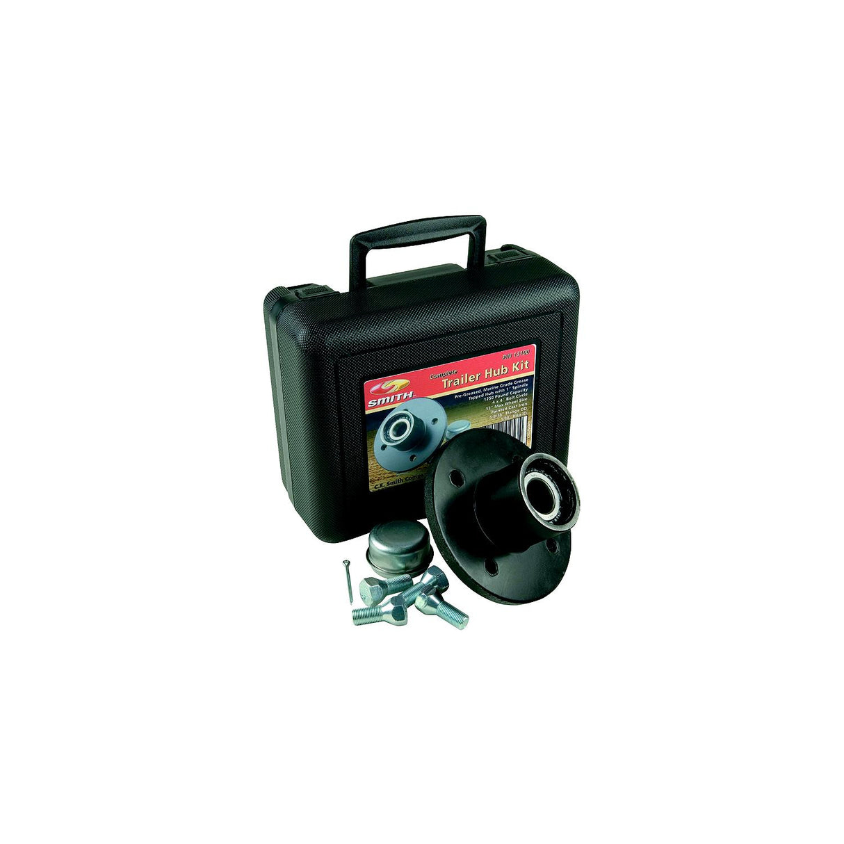 C.E. Smith 13100 Pre-Greased Replacement Hub Kit, 4 Stud, 1" Straight Shaft, 1250 lb.