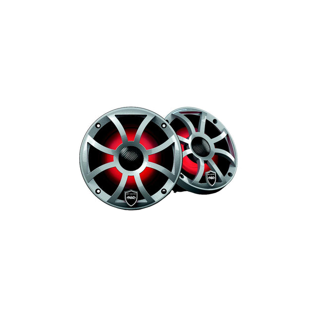 Wet Sounds REVO6XSSV3 Revo Series High-Output Coaxial Speakers - XS-Silver RGB Grilles, 6.5" diameter