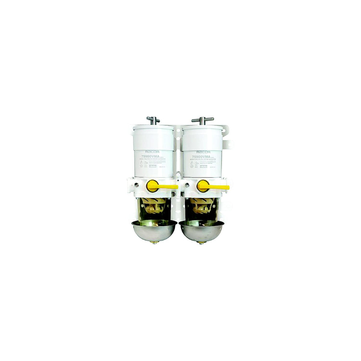 Racor 75900VMA10 Turbine Series Dual Fuel Filter W/ Rotary Valve, 10 ...