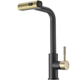 Dura Faucet DFMK511XMBMG Rainfall RV Kitchen Faucet, Matte Black/ Gold