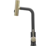 Dura Faucet DFMK511XMBMG Rainfall RV Kitchen Faucet, Matte Black/ Gold