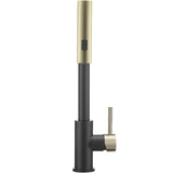 Dura Faucet DFMK511XMBMG Rainfall RV Kitchen Faucet, Matte Black/ Gold